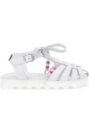MONNALISA Leather sandals with beads