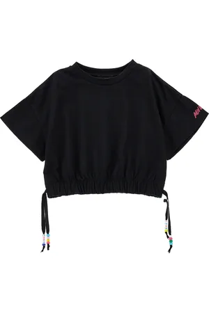 MONNALISA Cropped T-shirt with beads