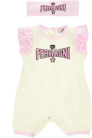 Chiara Ferragni Two-tone cotton romper + hairband