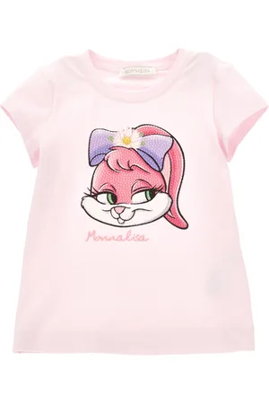 MONNALISA Rhinestone bunny T-shirt