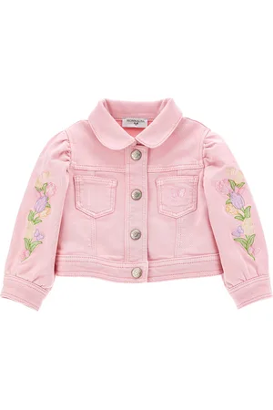 MONNALISA Embroidered denim jacket