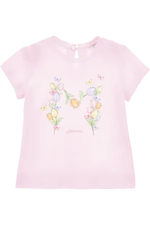 MONNALISA Cotton T-shirt with M print