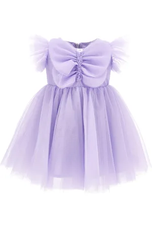 MONNALISA Maxi butterfly silk-touch tulle dress