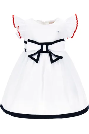 MONNALISA Two-tone cotton dress with bow