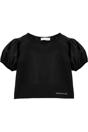 MONNALISA Poplin sleeved jersey T-shirt