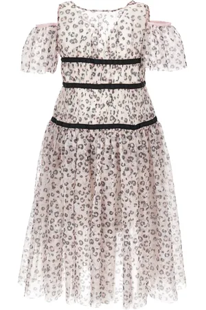 MONNALISA Long animal print tulle dress