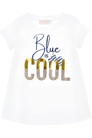 MONNALISA BLUE IS COOL maxi T-shirt