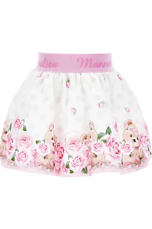 MONNALISA Cotton skirt with logoed elastic