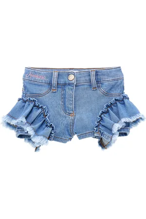 MONNALISA Denim shorts with ruffles