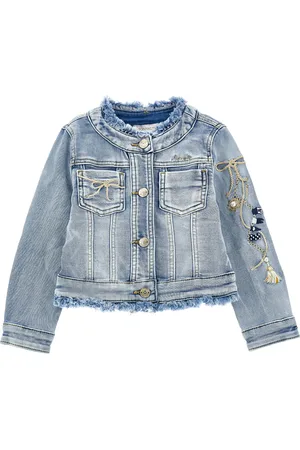 MONNALISA Embroidered denim jacket