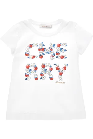 MONNALISA Cherry print cotton T-shirt