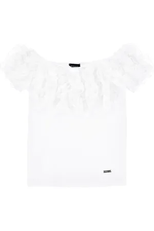 MONNALISA Frou frou cotton T-shirt