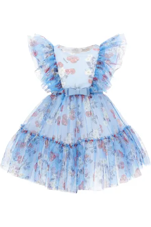MONNALISA Cherry print tulle dress