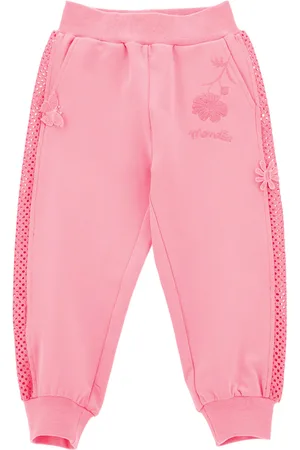 MONNALISA Joggers embroidered with rhinestones