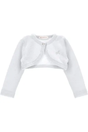 MONNALISA Merino lurex wraparound cardigan