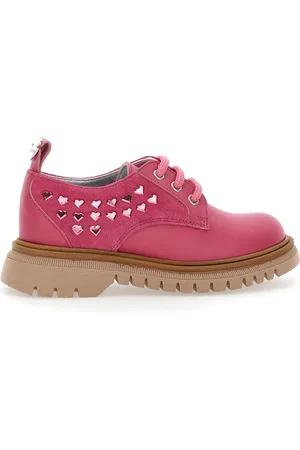 MONNALISA Lace-up leather shoes with studs
