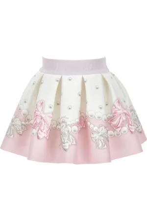 MONNALISA Pleated neoprene skirt
