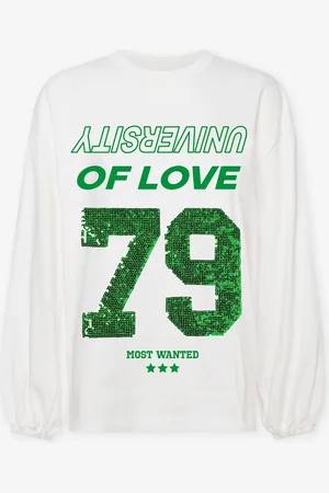 MOST WANTED University Sequin Long Sleeve Tee