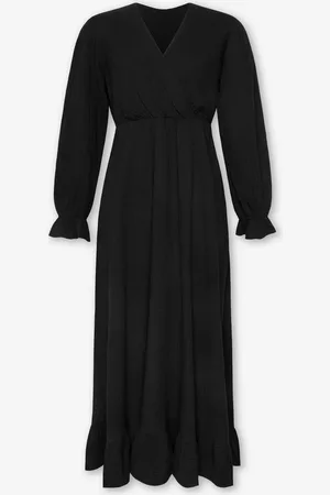 MOST WANTED Mousseline Maxi Ruffle Dress Zwart