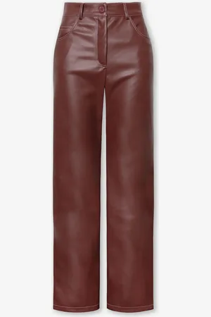 MOST WANTED Faux Leather Contrast Stitching Pants