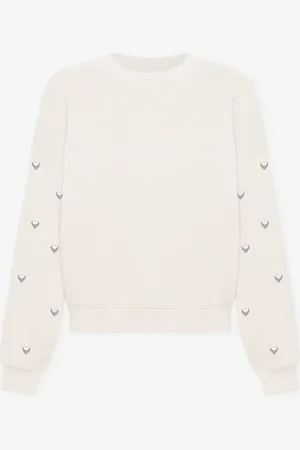 MOST WANTED Heart Stud Sweater Crème