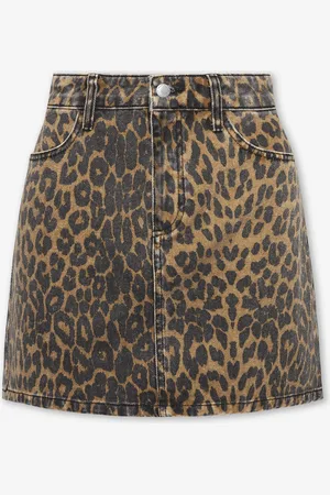 MOST WANTED Leopard Allover Denim Skirt Zwart