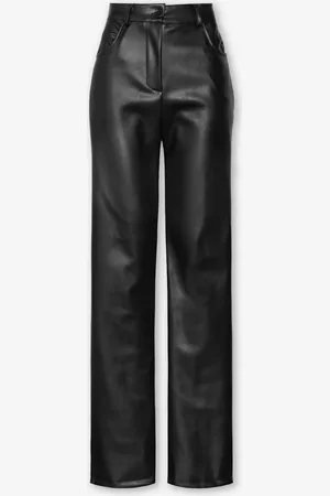 MOST WANTED Leather Straight Leg Pants Zwart