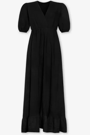 MOST WANTED Mousseline Maxi Short Sleeve Dress Zwart
