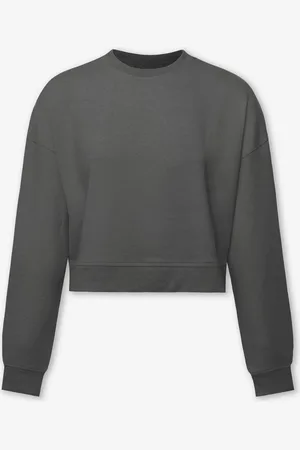 MOST WANTED Scuba Cropped Sweater Donkergrijs