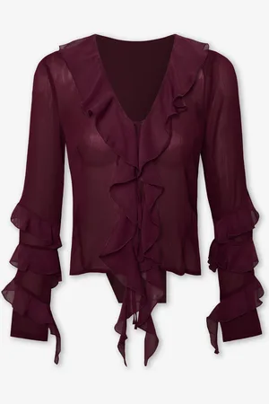 MOST WANTED Eleanor Crinkle Ruffle Top Donker