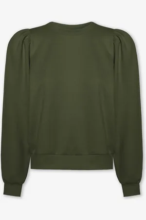 MOST WANTED Scuba Puff Sleeve Sweater Legergroen