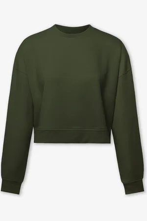 MOST WANTED Scuba Cropped Sweater Legergroen