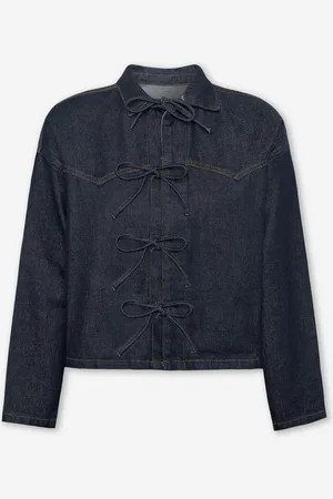 MOST WANTED Bow Denim Blouse Donkerblauw