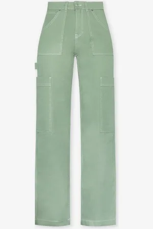 MOST WANTED Contrast Stitching Cargo Pants Groen