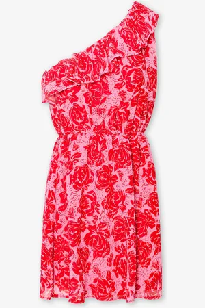 MOST WANTED Rose One Shoulder Ruffle Dress
