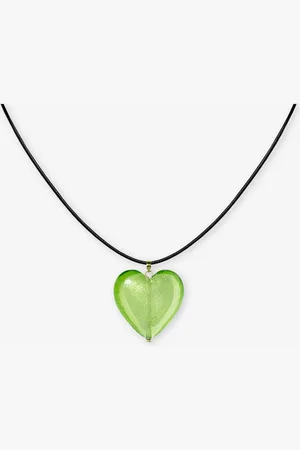 MOST WANTED Big Glass Heart Necklace Groen