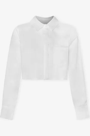MOST WANTED Poplin Cropped Blouse Wit