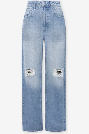 MOST WANTED Destroy Straight Leg Jeans Mid Blauw