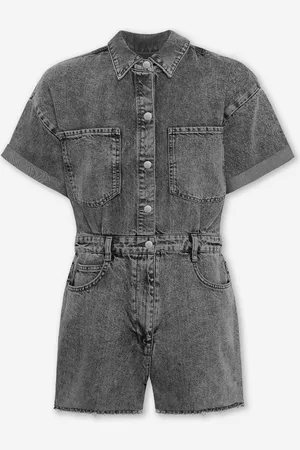 MOST WANTED Acid Denim Playsuit Grijs