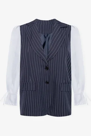 MOST WANTED Sera Pinstripe Blazer Donkerblauw