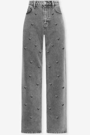 MOST WANTED Heart Stud Straight Leg Jeans