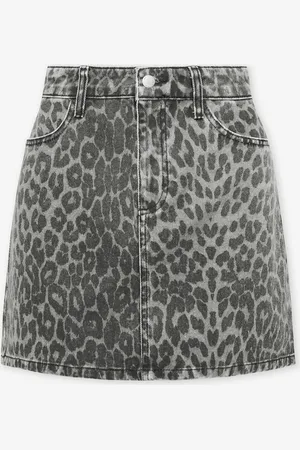 MOST WANTED Leopard Allover Denim Skirt