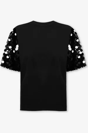 MOST WANTED Sequin Sleeve Tee Zwart