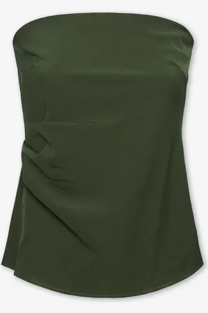 MOST WANTED Strapless Ruched Top Legergroen