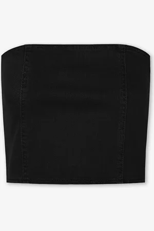MOST WANTED Bella Denim Corset Top Zwart