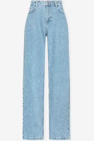 MOST WANTED Pearl Allover Straight Leg Jeans Lichtblauw