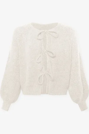MOST WANTED Vivi Bow Cardigan Crème
