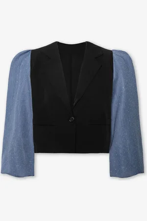 MOST WANTED Denim Diamond Sleeve Blazer