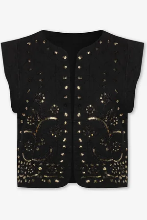 MOST WANTED Quilted Sequins Gilet Zwart