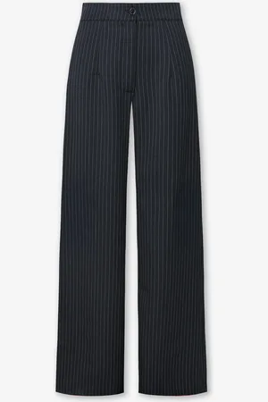 MOST WANTED Emma Pinstripe Straight Leg Pants Marineblauw
